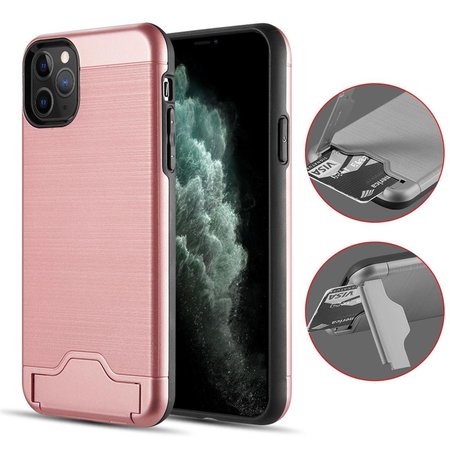 IPHONE iPhone TCAIP11P-CTG3-RG Kardcase Protective Hybrid 2 in 1 Card To Go 2nd Generation Credit Card Case with Silk Back Plate for iphone 11 Pro - Rose Gold TCAIP11P-CTG3-RG